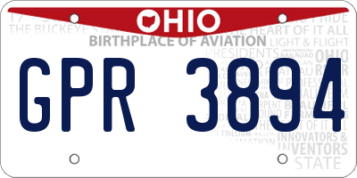 OH license plate GPR3894