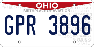 OH license plate GPR3896