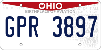 OH license plate GPR3897