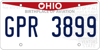 OH license plate GPR3899