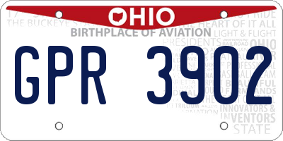 OH license plate GPR3902
