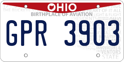 OH license plate GPR3903