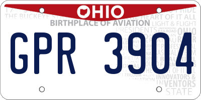 OH license plate GPR3904