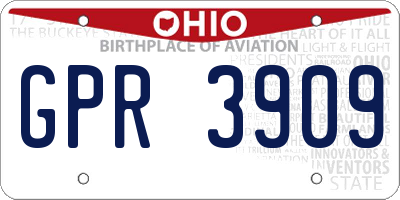 OH license plate GPR3909