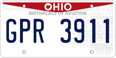 OH license plate GPR3911
