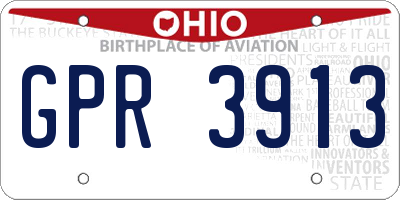 OH license plate GPR3913