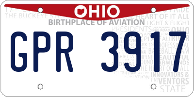 OH license plate GPR3917