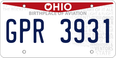 OH license plate GPR3931