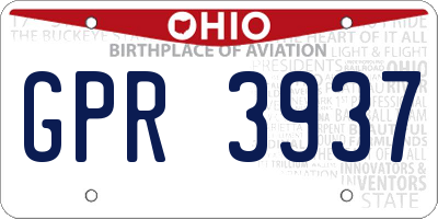 OH license plate GPR3937