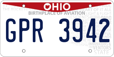 OH license plate GPR3942