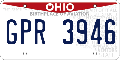 OH license plate GPR3946