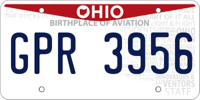 OH license plate GPR3956