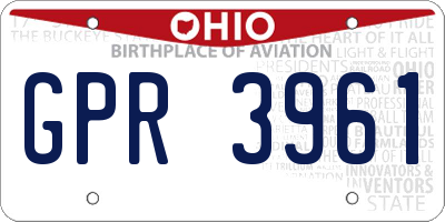 OH license plate GPR3961