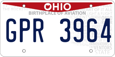 OH license plate GPR3964