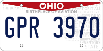 OH license plate GPR3970