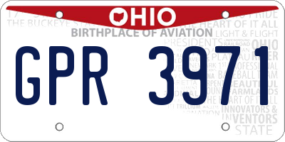 OH license plate GPR3971
