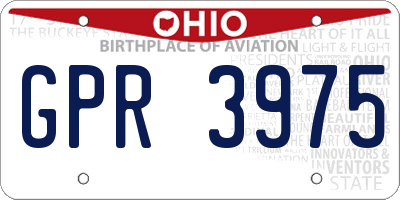 OH license plate GPR3975