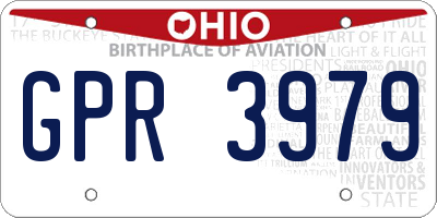 OH license plate GPR3979
