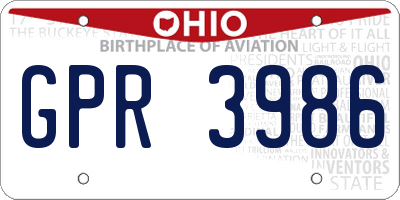 OH license plate GPR3986