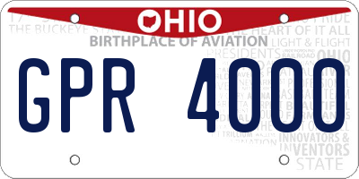 OH license plate GPR4000