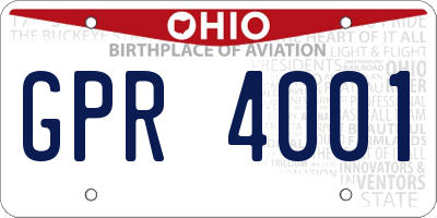 OH license plate GPR4001