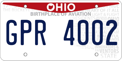 OH license plate GPR4002