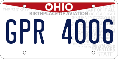 OH license plate GPR4006