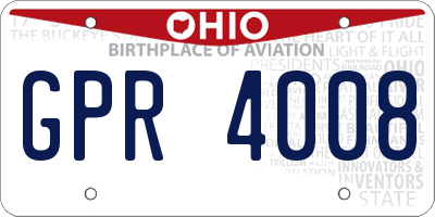 OH license plate GPR4008