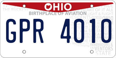 OH license plate GPR4010
