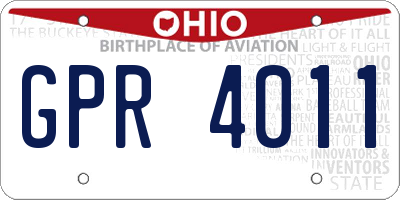 OH license plate GPR4011