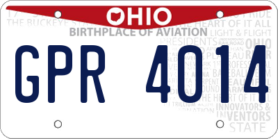 OH license plate GPR4014