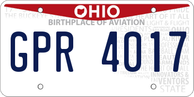 OH license plate GPR4017