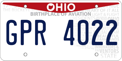OH license plate GPR4022