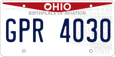OH license plate GPR4030