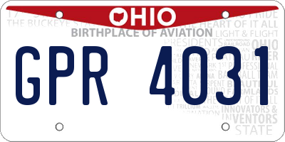 OH license plate GPR4031