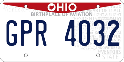 OH license plate GPR4032