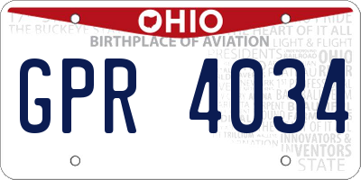OH license plate GPR4034