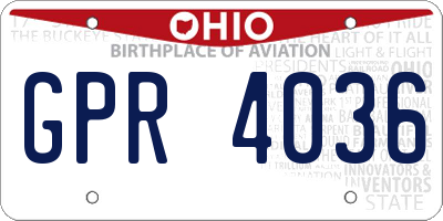 OH license plate GPR4036