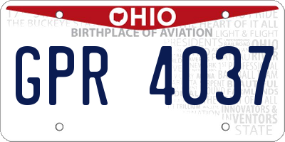 OH license plate GPR4037