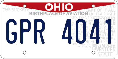 OH license plate GPR4041