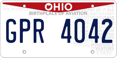 OH license plate GPR4042