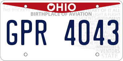 OH license plate GPR4043