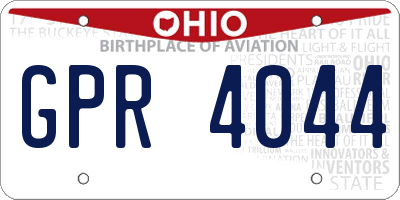 OH license plate GPR4044