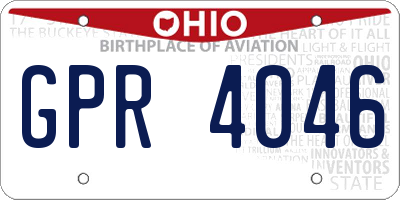 OH license plate GPR4046