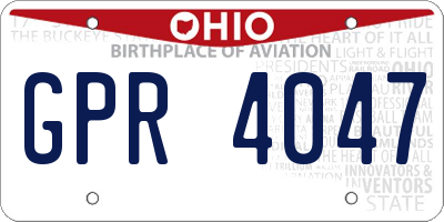 OH license plate GPR4047