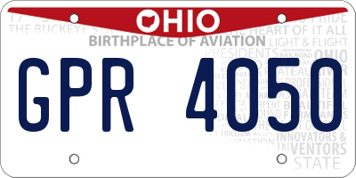 OH license plate GPR4050