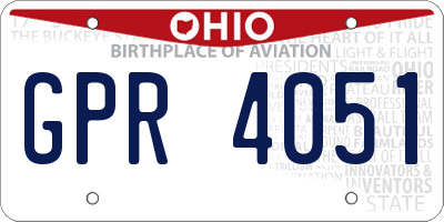 OH license plate GPR4051