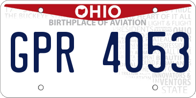OH license plate GPR4053