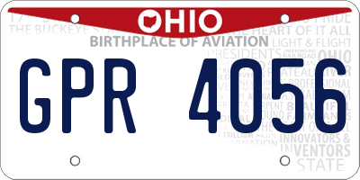 OH license plate GPR4056