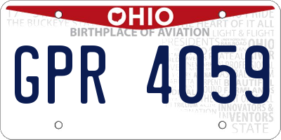 OH license plate GPR4059